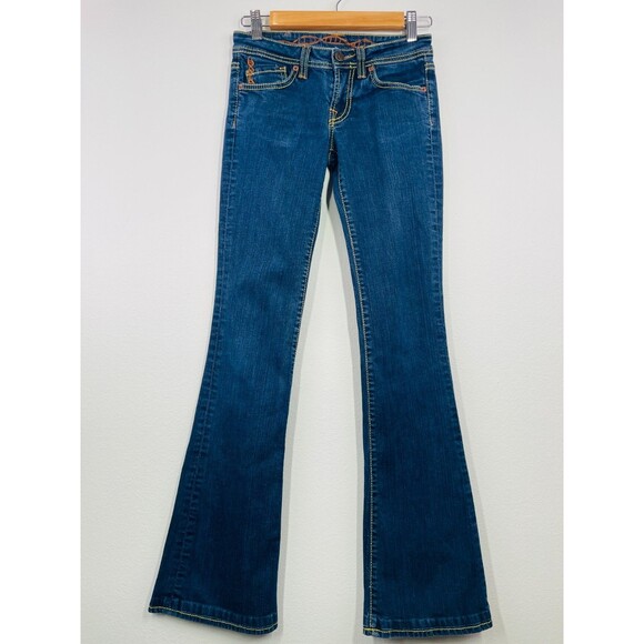 Vintage Genetic Denim Jeans 25 VTG Genetic Denim Recessive Gene Flare Y2K 25x31 - Picture 1 of 13